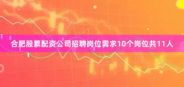 合肥股票配资公司招聘岗位需求10个岗位共11人