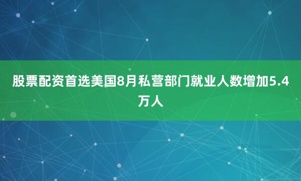 股票配资首选美国8月私营部门就业人数增加5.4万人